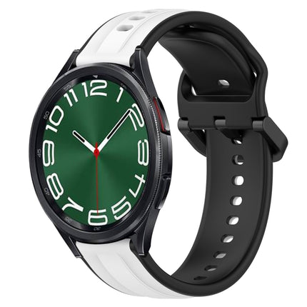20mm Convex Loop Two-Color Silicone Watch Band, For Samsung Galaxy Watch 6 40mm, For Samsung Galaxy Watch 6 Classic 43mm - DealBuddy