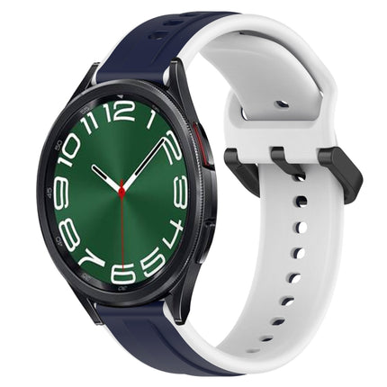 20mm Convex Loop Two-Color Silicone Watch Band, For Samsung Galaxy Watch 6 40mm, For Samsung Galaxy Watch 6 Classic 43mm - DealBuddy