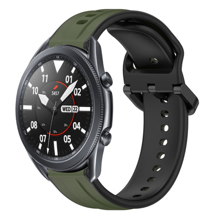 22mm Convex Loop Two-Color Silicone Watch Band, For Samsung Galaxy Watch3 45mm, For Samsung Galaxy Watch 46mm, For Samsung Gear S3 Classic, For Samsung Gear S3 Frontier - DealBuddy