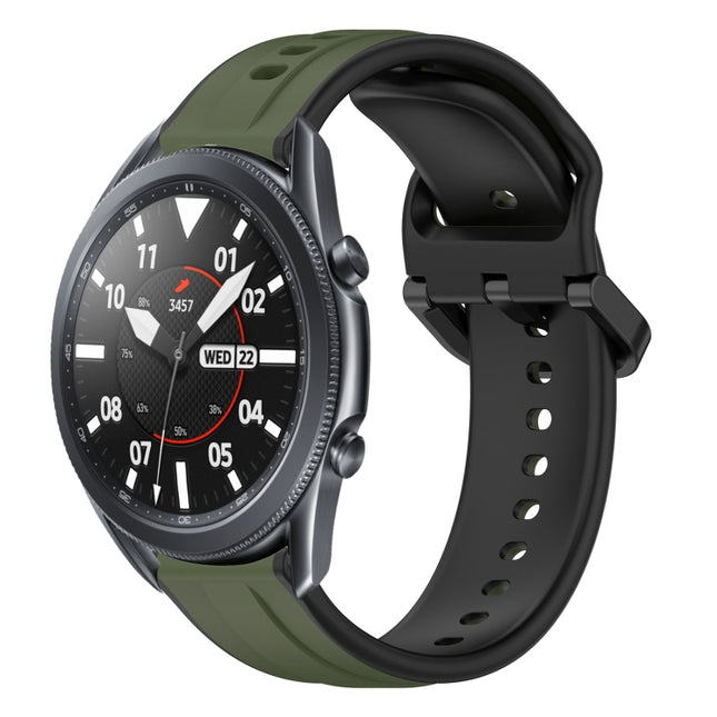 22mm Convex Loop Two-Color Silicone Watch Band, For Samsung Galaxy Watch3 45mm, For Samsung Galaxy Watch 46mm, For Samsung Gear S3 Classic, For Samsung Gear S3 Frontier - DealBuddy
