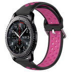 For Samsung Gear S3 Frontier / Black+Rose Red