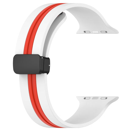 Magnetic Clasp Two-Color Silicone Watch Band, For Apple Watch Ultra 49mm, For Apple Watch Series 8&7 45mm, For Apple Watch Series 8&7 41mm - DealBuddy