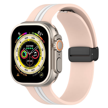 Magnetic Clasp Two-Color Silicone Watch Band, For Apple Watch Ultra 49mm, For Apple Watch Series 8&7 45mm, For Apple Watch Series 8&7 41mm - DealBuddy
