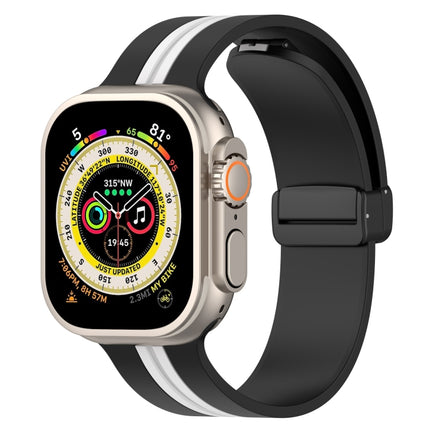 Magnetic Clasp Two-Color Silicone Watch Band, For Apple Watch Ultra 49mm, For Apple Watch Series 8&7 45mm, For Apple Watch Series 8&7 41mm - DealBuddy