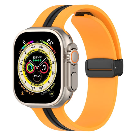 Magnetic Clasp Two-Color Silicone Watch Band, For Apple Watch Ultra 49mm, For Apple Watch Series 8&7 45mm, For Apple Watch Series 8&7 41mm - DealBuddy