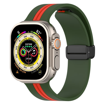 Magnetic Clasp Two-Color Silicone Watch Band, For Apple Watch Ultra 49mm, For Apple Watch Series 8&7 45mm, For Apple Watch Series 8&7 41mm - DealBuddy