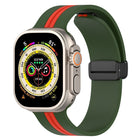 Magnetic Clasp Two-Color Silicone Watch Band, For Apple Watch Ultra 49mm, For Apple Watch Series 8&7 45mm, For Apple Watch Series 8&7 41mm - DealBuddy