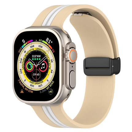 Magnetic Clasp Two-Color Silicone Watch Band, For Apple Watch Ultra 49mm, For Apple Watch Series 8&7 45mm, For Apple Watch Series 8&7 41mm - DealBuddy