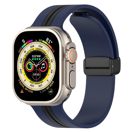 Magnetic Clasp Two-Color Silicone Watch Band, For Apple Watch Ultra 49mm, For Apple Watch Series 8&7 45mm, For Apple Watch Series 8&7 41mm - DealBuddy