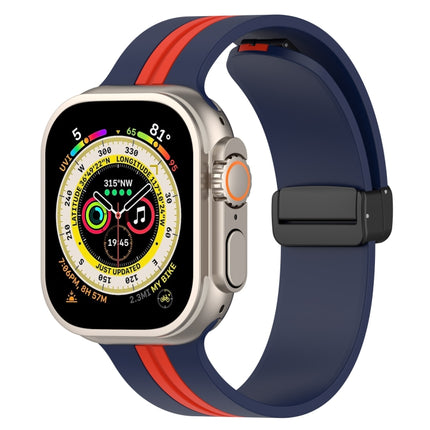 Magnetic Clasp Two-Color Silicone Watch Band, For Apple Watch Ultra 49mm, For Apple Watch Series 8&7 45mm, For Apple Watch Series 8&7 41mm - DealBuddy
