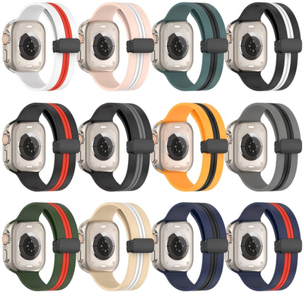 Magnetic Clasp Two-Color Silicone Watch Band
