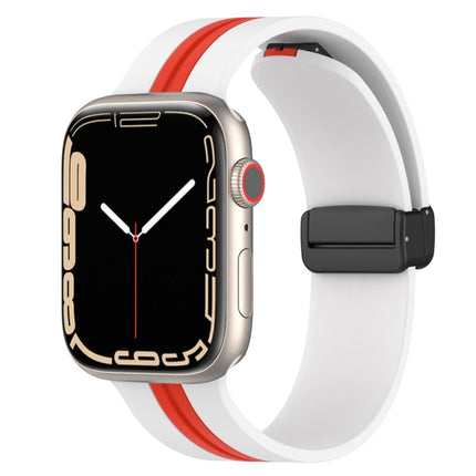 Magnetic Clasp Two-Color Silicone Watch Band, For Apple Watch Ultra 49mm, For Apple Watch Series 8&7 45mm, For Apple Watch Series 8&7 41mm - DealBuddy