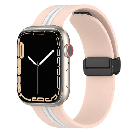 Magnetic Clasp Two-Color Silicone Watch Band, For Apple Watch Ultra 49mm, For Apple Watch Series 8&7 45mm, For Apple Watch Series 8&7 41mm - DealBuddy