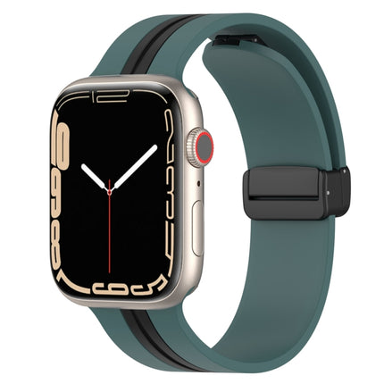 Magnetic Clasp Two-Color Silicone Watch Band, For Apple Watch Ultra 49mm, For Apple Watch Series 8&7 45mm, For Apple Watch Series 8&7 41mm - DealBuddy
