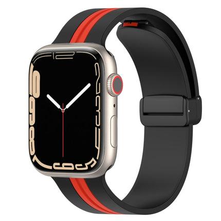 Magnetic Clasp Two-Color Silicone Watch Band, For Apple Watch Ultra 49mm, For Apple Watch Series 8&7 45mm, For Apple Watch Series 8&7 41mm - DealBuddy