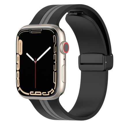 Magnetic Clasp Two-Color Silicone Watch Band, For Apple Watch Ultra 49mm, For Apple Watch Series 8&7 45mm, For Apple Watch Series 8&7 41mm - DealBuddy