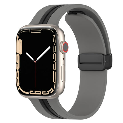 Magnetic Clasp Two-Color Silicone Watch Band, For Apple Watch Ultra 49mm, For Apple Watch Series 8&7 45mm, For Apple Watch Series 8&7 41mm - DealBuddy