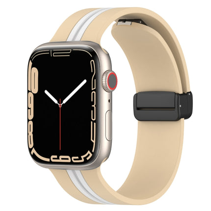 Magnetic Clasp Two-Color Silicone Watch Band, For Apple Watch Ultra 49mm, For Apple Watch Series 8&7 45mm, For Apple Watch Series 8&7 41mm - DealBuddy