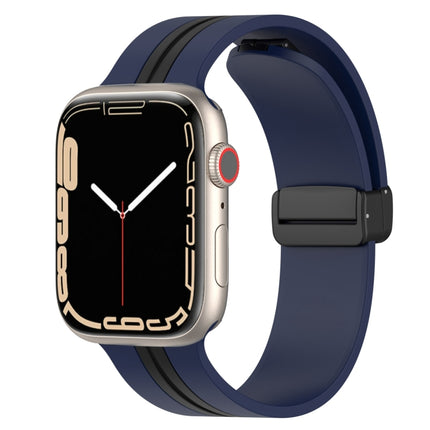 Magnetic Clasp Two-Color Silicone Watch Band, For Apple Watch Ultra 49mm, For Apple Watch Series 8&7 45mm, For Apple Watch Series 8&7 41mm - DealBuddy