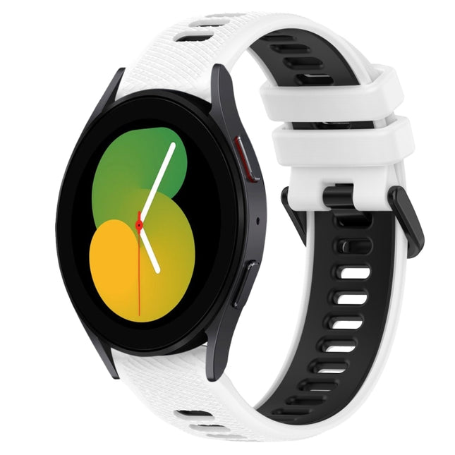 20mm Sports Two-Color Silicone Watch Band, For Samsung Galaxy Watch5 44mm, For Samsung Galaxy Watch 6 Classic 47mm, For Samsung Galaxy Watch5 40mm, For Samsung Galaxy Watch5 Pro 45mm - DealBuddy
