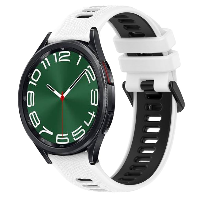 20mm Sports Two-Color Silicone Watch Band, For Samsung Galaxy Watch 6 Classic 47mm, For Samsung Galaxy Watch5 44mm, For Samsung Galaxy Watch5 40mm, For Samsung Galaxy Watch5 Pro 45mm