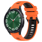 For Samsung Galaxy Watch 6 Classic 43mm / Orange+Black