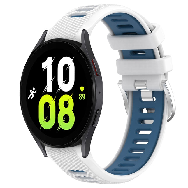 20mm Sports Two-Color Steel Buckle Silicone Watch Band, For Samsung Galaxy Watch5 44mm, For Samsung Galaxy Watch 6 44mm, For Samsung Galaxy Watch5 40mm, For Samsung Galaxy Watch5 Pro 45mm - DealBuddy