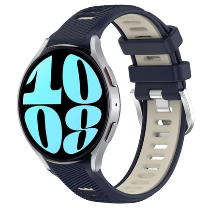 20mm Sports Two-Color Steel Buckle Silicone Watch Band, For Samsung Galaxy Watch 6 40mm, For Samsung Galaxy Watch 6 Classic 43mm - DealBuddy