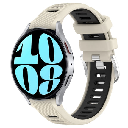 20mm Sports Two-Color Steel Buckle Silicone Watch Band, For Samsung Galaxy Watch 6 40mm, For Samsung Galaxy Watch 6 Classic 43mm - DealBuddy