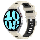 20mm Sports Two-Color Steel Buckle Silicone Watch Band, For Samsung Galaxy Watch 6 40mm, For Samsung Galaxy Watch 6 Classic 43mm - DealBuddy