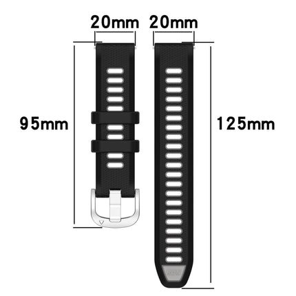 20mm Sports Two-Color Steel Buckle Silicone Watch Band