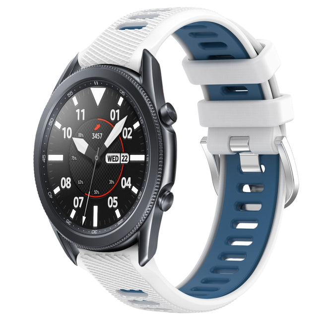 22mm Sports Two-Color Steel Buckle Silicone Watch Band, For Samsung Galaxy Watch3 45mm, For Samsung Galaxy Watch 46mm, For Samsung Gear S3 Classic, For Samsung Gear S3 Frontier - DealBuddy