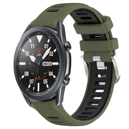22mm Sports Two-Color Steel Buckle Silicone Watch Band, For Samsung Galaxy Watch3 45mm, For Samsung Galaxy Watch 46mm, For Samsung Gear S3 Classic, For Samsung Gear S3 Frontier - DealBuddy