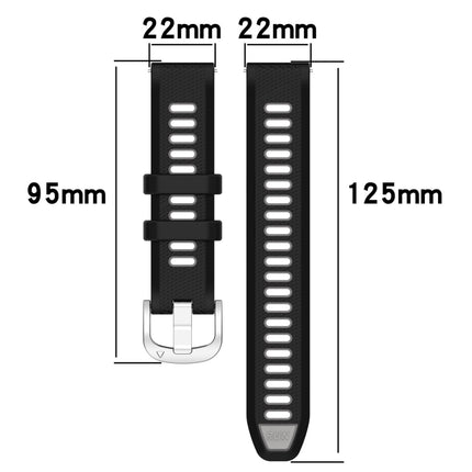 22mm Sports Two-Color Steel Buckle Silicone Watch Band