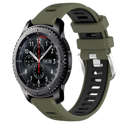 22mm Sports Two-Color Steel Buckle Silicone Watch Band