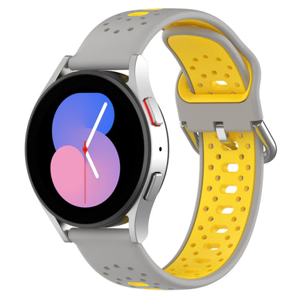20mm Breathable Two-Color Silicone Watch Band, For Samsung Galaxy Watch 5 Pro 45mm, For Samsung Galaxy Watch 4 44mm, For Samsung Galaxy Watch 4 40mm