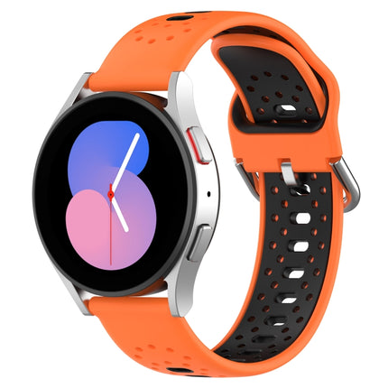 20mm Breathable Two-Color Silicone Watch Band, For Samsung Galaxy Watch 5 Pro 45mm, For Samsung Galaxy Watch 4 44mm, For Samsung Galaxy Watch 4 40mm