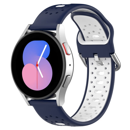 20mm Breathable Two-Color Silicone Watch Band, For Samsung  Galaxy Watch 4 Classic 42mm, For Samsung  Galaxy Watch 4 Classic 46mm, For Samsung Galaxy Watch Active 2 40mm
