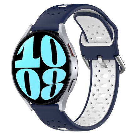 20mm Breathable Two-Color Silicone Watch Band, For Samsung Galaxy Watch Active 2 44mm, For Samsung Galaxy Watch 42mm, For Samsung Galaxy Watch 6 44mm