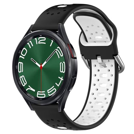 20mm Breathable Two-Color Silicone Watch Band, For Samsung Galaxy Watch 6 Classic 47mm, For Samsung Galaxy Watch 5 44mm, For Samsung Galaxy Watch 5 40mm