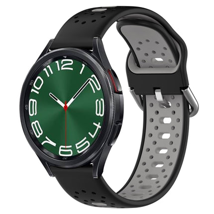 20mm Breathable Two-Color Silicone Watch Band, For Samsung Galaxy Watch 6 Classic 47mm, For Samsung Galaxy Watch 5 44mm, For Samsung Galaxy Watch 5 40mm