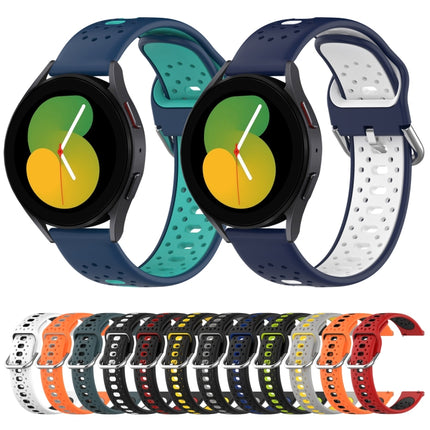 20mm Breathable Two-Color Silicone Watch Band, For Samsung Galaxy Watch 5 Pro 45mm, For Samsung Galaxy Watch 4 44mm, For Samsung Galaxy Watch 4 40mm