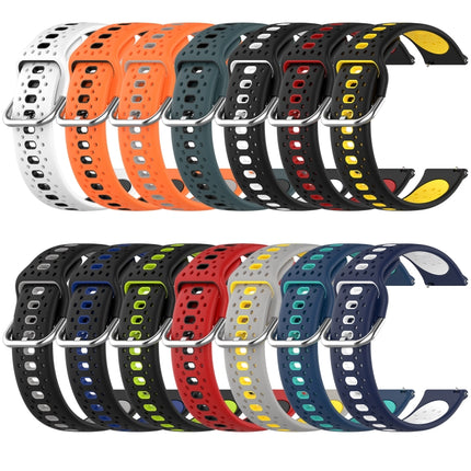 20mm Breathable Two-Color Silicone Watch Band, For Samsung Galaxy Watch 5 Pro 45mm, For Samsung Galaxy Watch 4 44mm, For Samsung Galaxy Watch 4 40mm