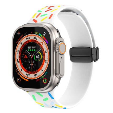 Rainbow Dots Silicone Magnetic Black Buckle Watch Band, For Apple Watch SE 44mm, For Apple Watch 6 40mm, For Apple Watch 6 44mm, For Apple Watch 5 44mm