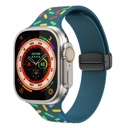 Rainbow Dots Silicone Magnetic Black Buckle Watch Band, For Apple Watch 5 40mm, For Apple Watch 4 44mm, For Apple Watch 4 40mm, For Apple Watch 3 38mm