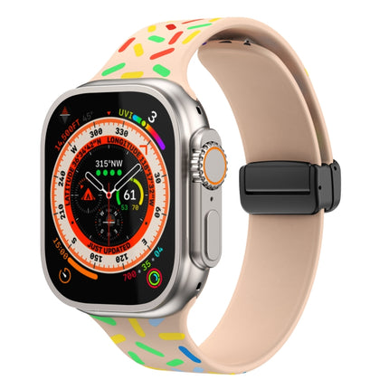 Rainbow Dots Silicone Magnetic Black Buckle Watch Band, For Apple Watch 3 42mm, For Apple Watch 2 42mm, For Apple Watch 2 38mm, For Apple Watch 42mm