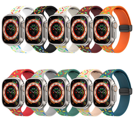 Rainbow Dots Silicone Magnetic Black Buckle Watch Band, For Apple Watch 5 40mm, For Apple Watch 4 44mm, For Apple Watch 4 40mm, For Apple Watch 3 38mm