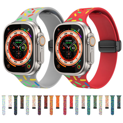 Rainbow Dots Silicone Magnetic Black Buckle Watch Band, For Apple Watch 5 40mm, For Apple Watch 4 44mm, For Apple Watch 4 40mm, For Apple Watch 3 38mm