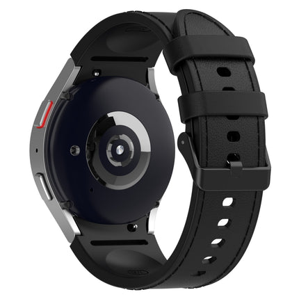 Silicone Leather Black Buckle Watch Band, For Samsung Galaxy Watch 6 Classic, For Samsung Galaxy Watch 6 - DealBuddy