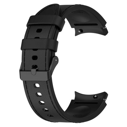 Silicone Leather Black Buckle Watch Band, For Samsung Galaxy Watch 6 Classic, For Samsung Galaxy Watch 6 - DealBuddy